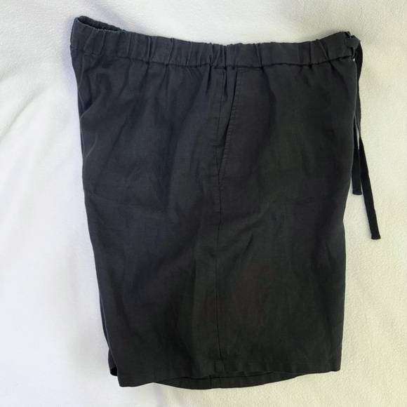 Eileen Fisher Organic Linen Drawstring Shorts Black Size Large - Picture 11 of 12